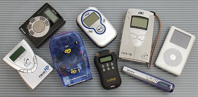 A vintage mp3 player