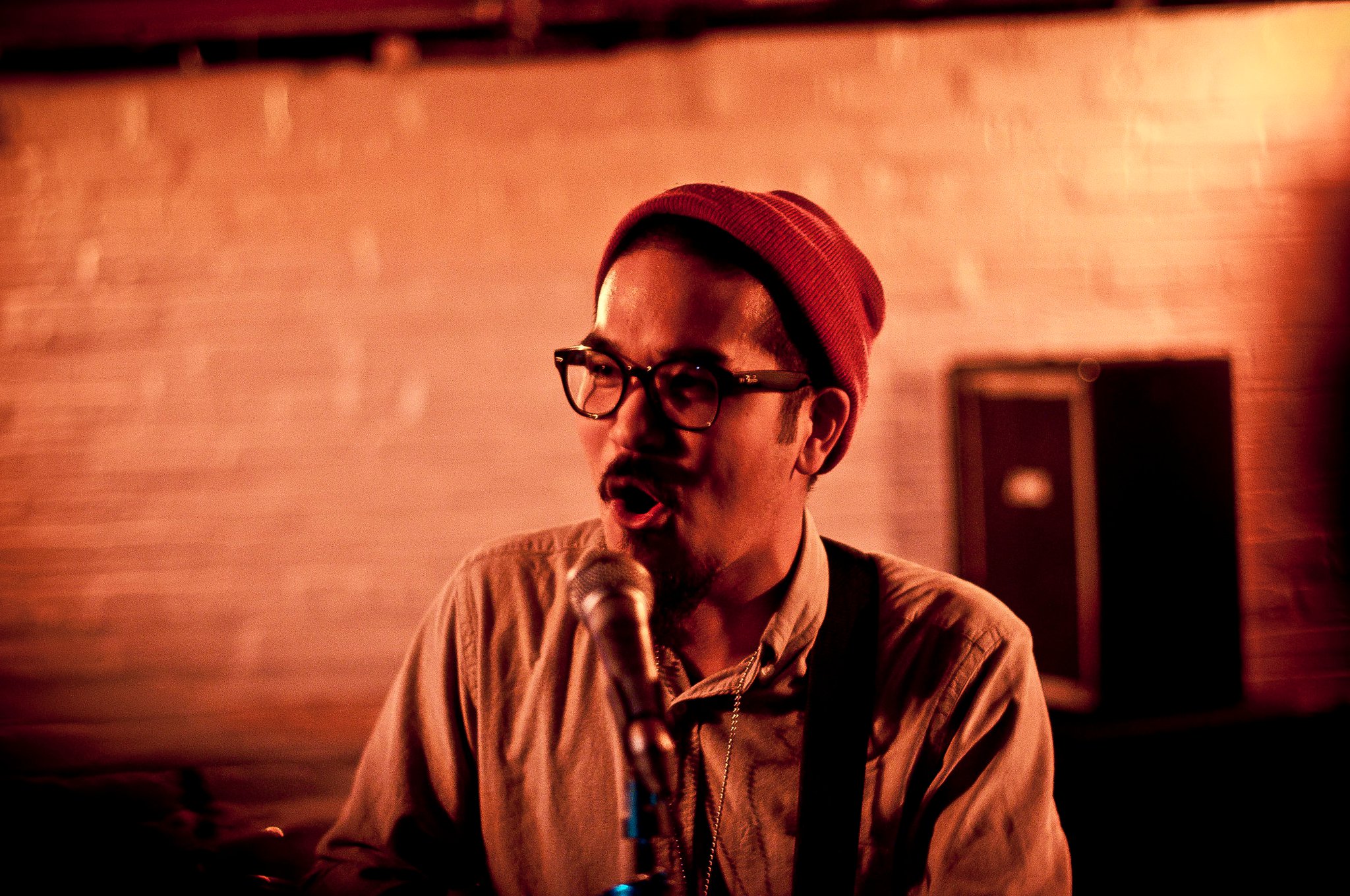 Singer in a small venue